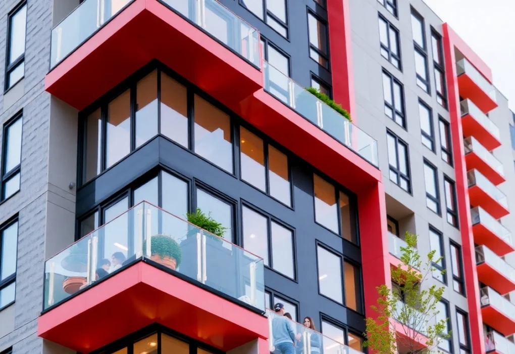 Professional team managing rental property management in Vancouver, showcasing attentive service in a modern high-rise setting.