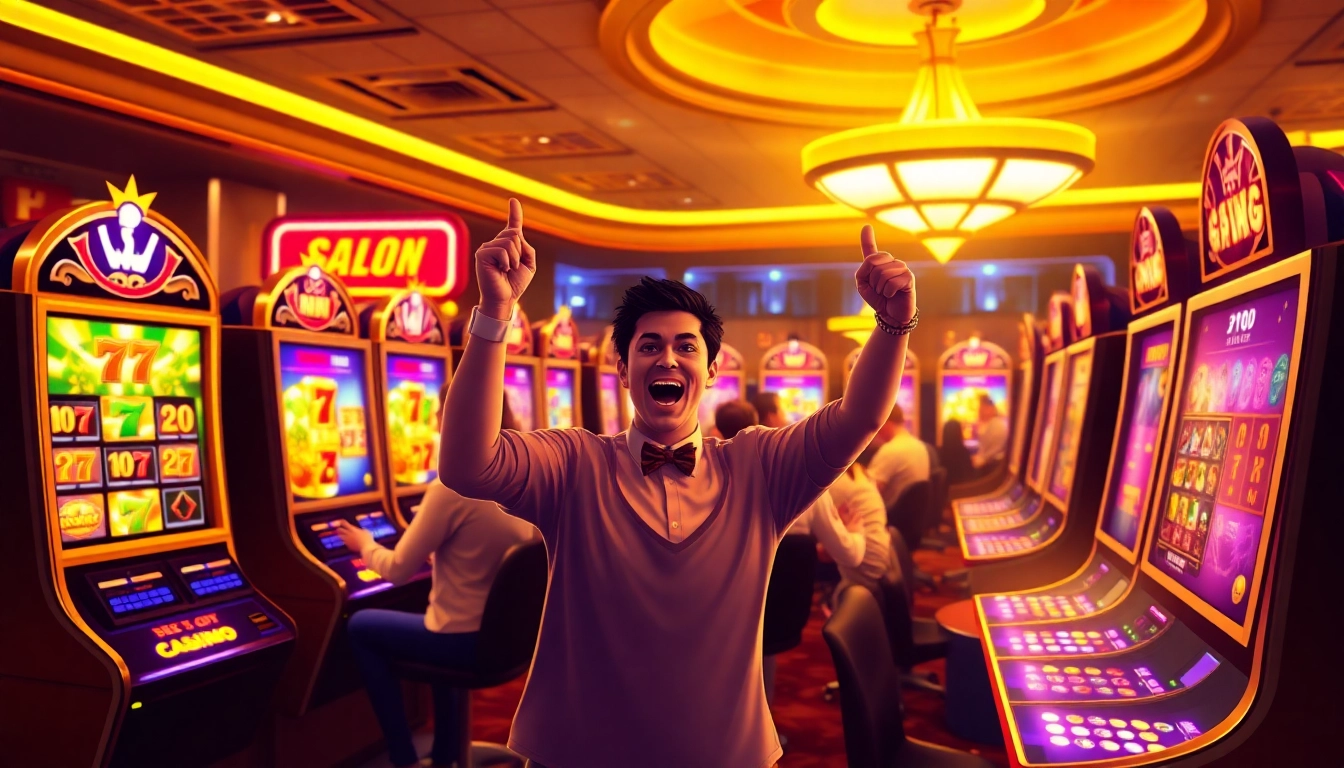Men Toto actively engaged with top-rated slot machines in a secure, fast-paying online casino platform, enjoying big wins and promos.