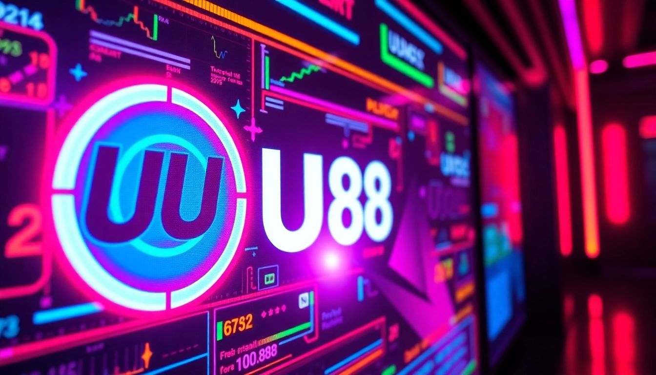 Engaging image of the UU88 brand logo in neon style, symbolizing online entertainment and security for users.