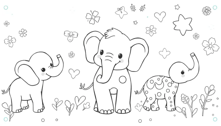 Coloring Pages featuring adorable elephant illustrations perfect for kids' printables and educational activities during celebrations.