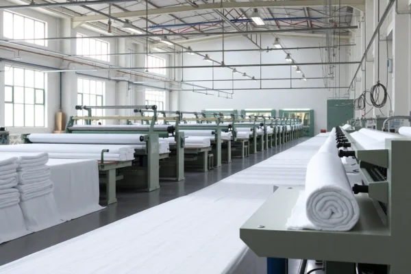 Efficient towel factory in Pakistan producing high-quality towels with advanced equipment and skilled workers.