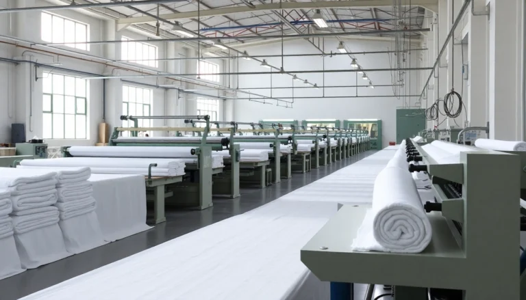 Efficient towel factory in Pakistan producing high-quality towels with advanced equipment and skilled workers.