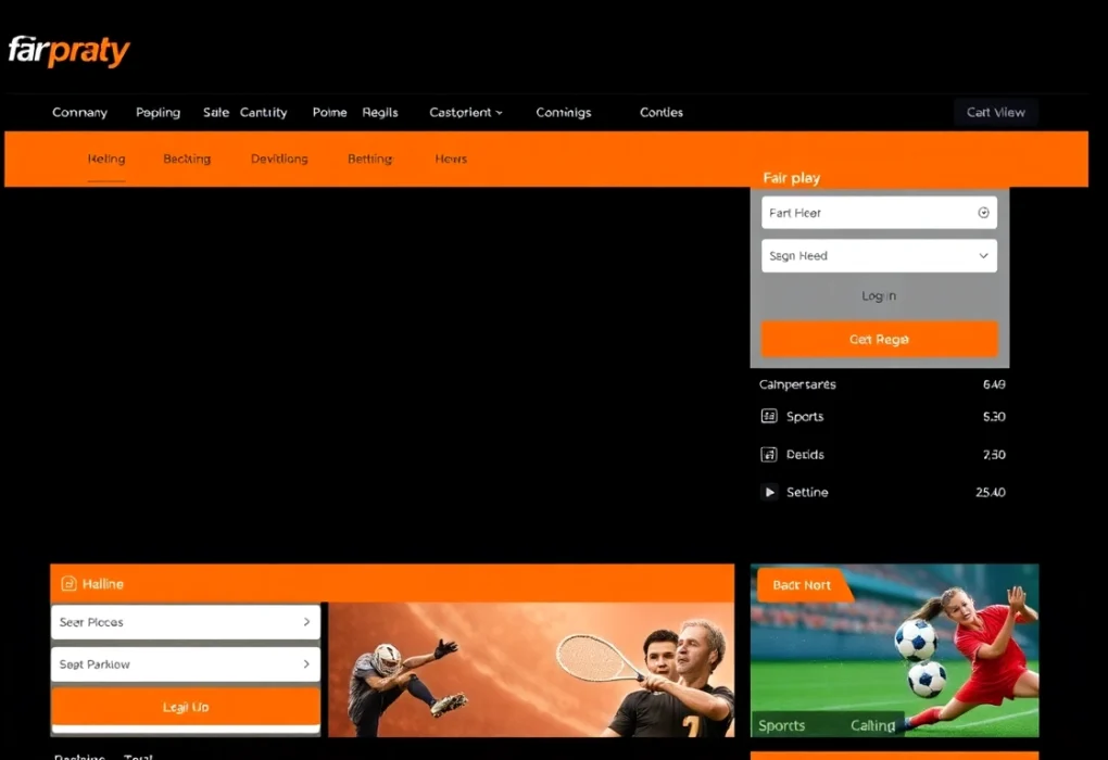 Fairplay login screen featuring vibrant orange and black colors, highlighting betting options and secure login process for India's top sports book platform