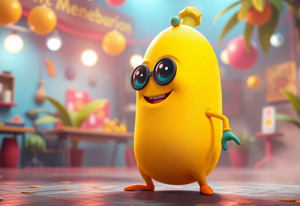 Professional artist creating Nano Banana themed digital artwork with vibrant colors and