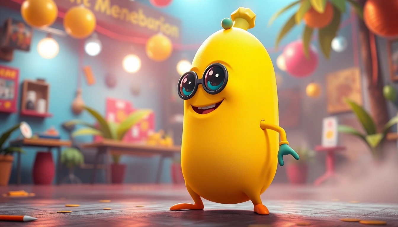 Professional artist creating Nano Banana themed digital artwork with vibrant colors and