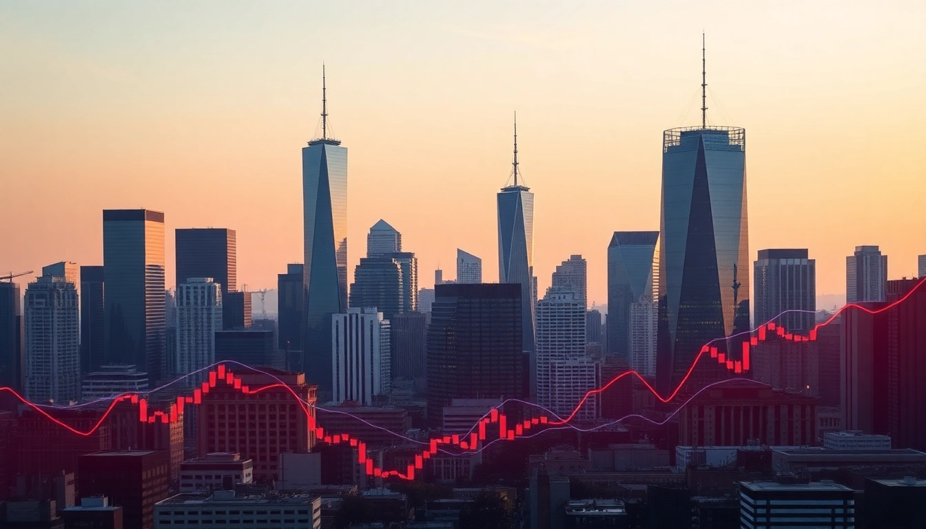 Investment Market Updates show growth trends with stock charts and financial data for investors
