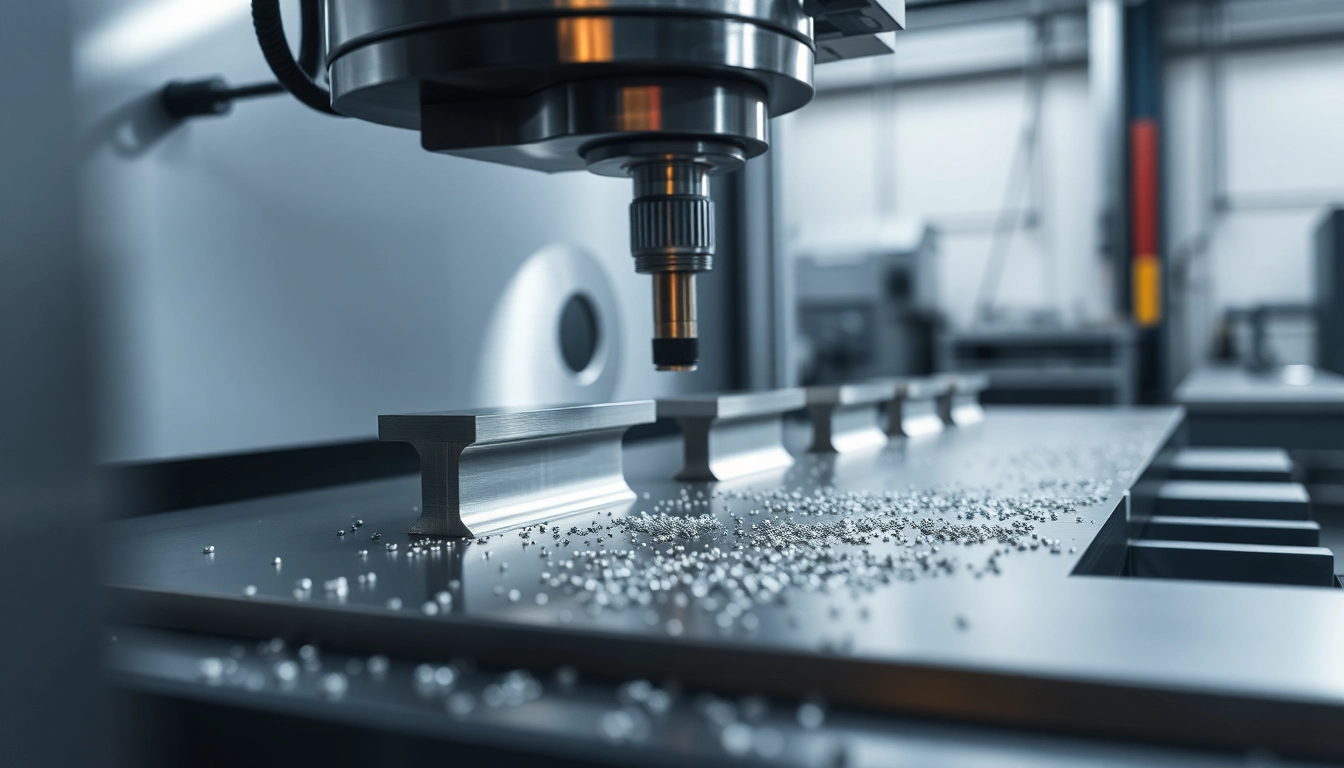 Professional frezowanie process of aluminum parts using CNC machinery in a modern workshop setting