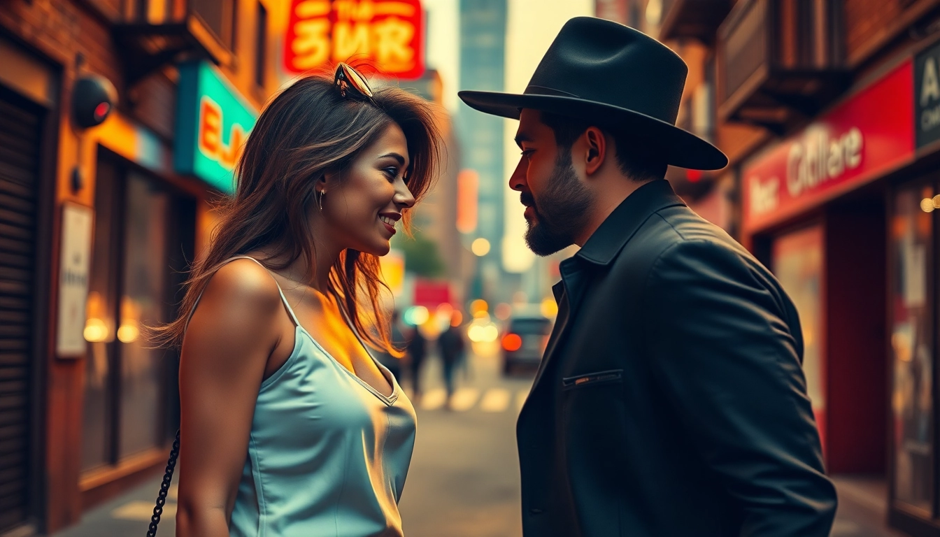Rychle prachy Pornann scene showing an attractive woman and man in a candid outdoor encounter