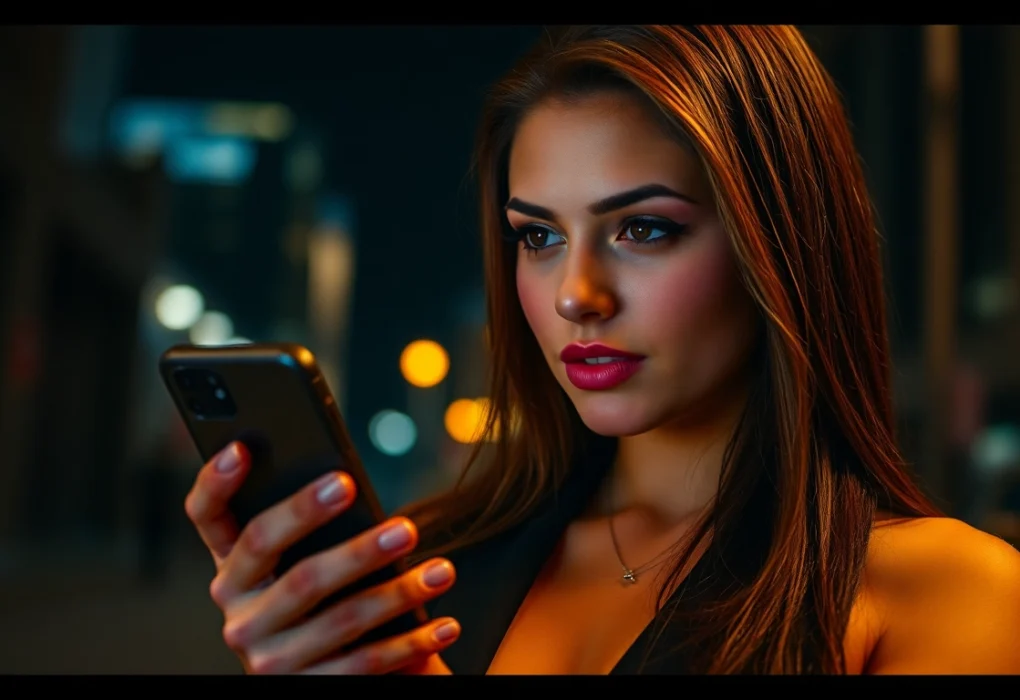 Using plan cul for casual hookups confident individual exchanging flirty messages on phone