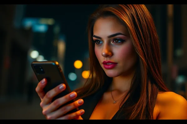 Using plan cul for casual hookups confident individual exchanging flirty messages on phone