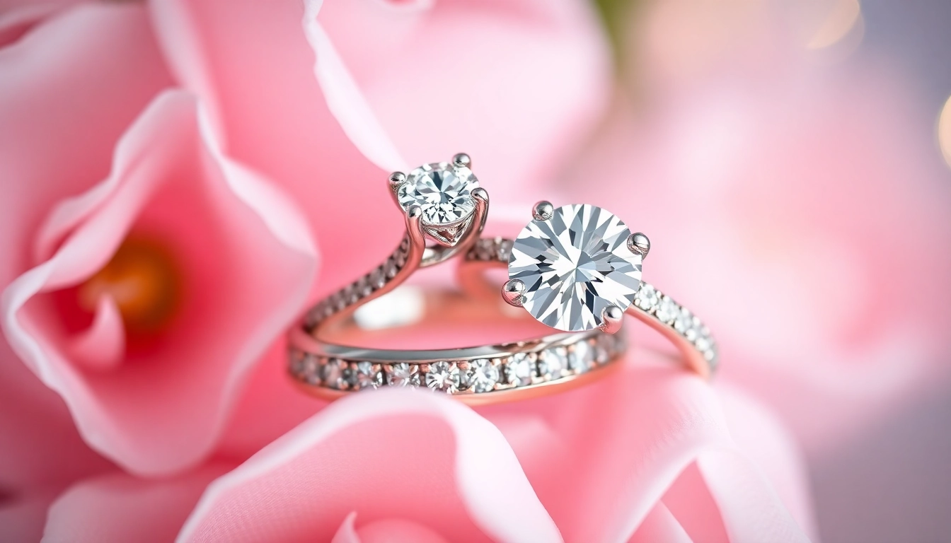 Showcase of stunning balto aukso suzadetuviu ziedai with sparkling diamonds and intricate