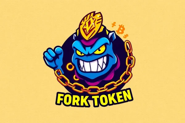 Bold Angry Pepe Fork Token image showing meme coin with blockchain symbols and energetic visual
