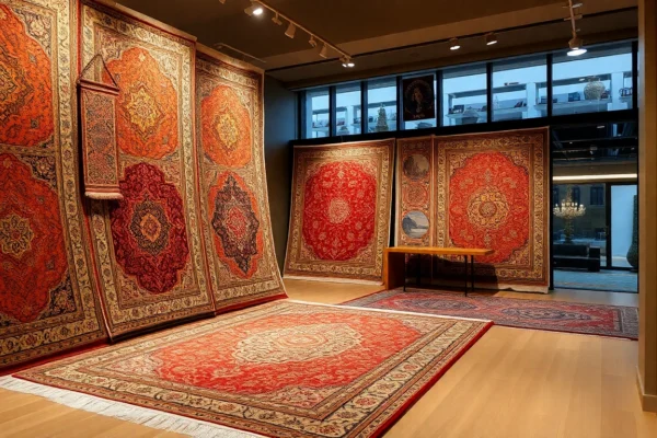 Tappeto persiano Milano displayed in a stylish showroom for authentic craftsmanship