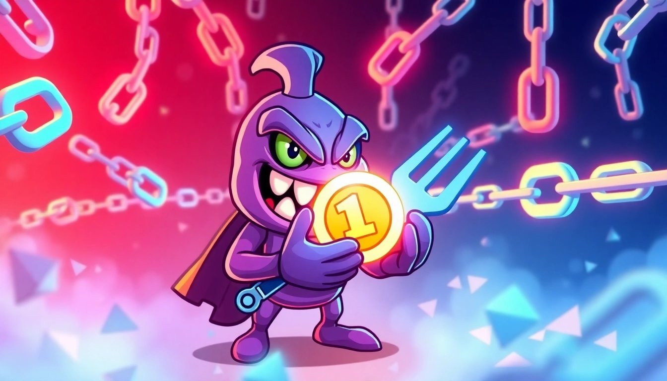 Engaging scene depicting Angry Pepe Fork Token in action, symbolizing bold crypto gaming and