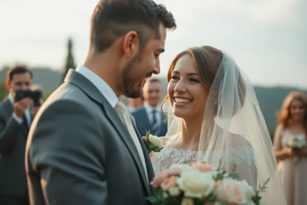 Skilled eskuvoi fotos takes natural candid wedding photos in outdoor setting emphasizing genuine joy