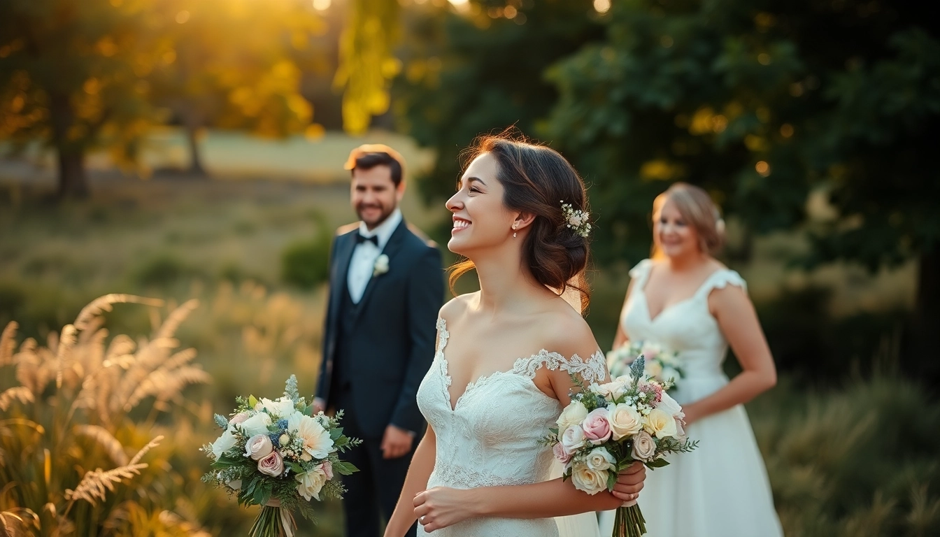 Skilled eskuvoi fotos capturing a bride and groom during an outdoor wedding photoshoot in