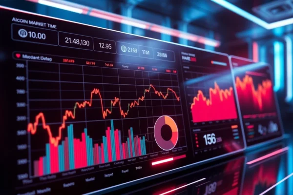 An aicoin trading platform showcasing real-time charts and market data on a sleek digital